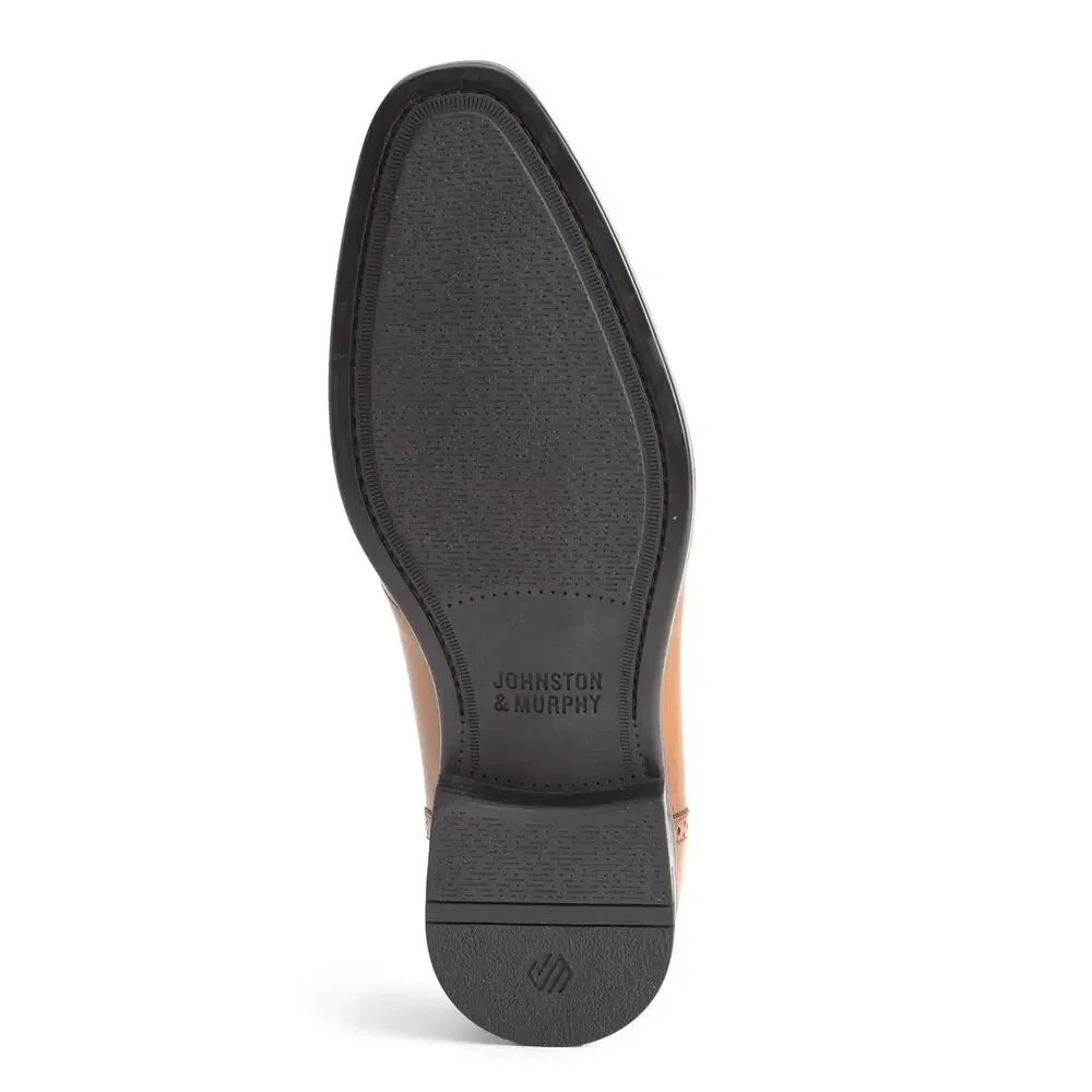JOHNSTON & MURPHY MENS GIBBONS BIT TAN HAND/STAINED FULL GRAIN 13 M (D)